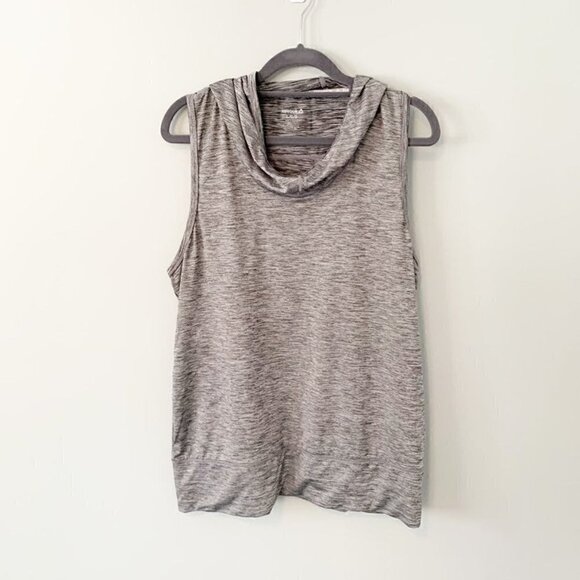 5/$25 Reebok women's cowl neck hooded sleeveless gray tank top - Large - Picture 1 of 8